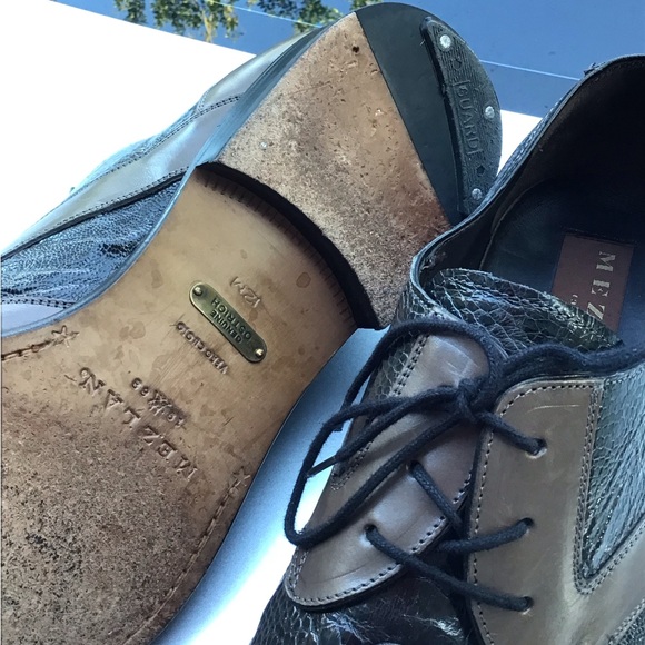 MEZLAN Genuine Ostrich and leather Wingtip Oxfords main image 7